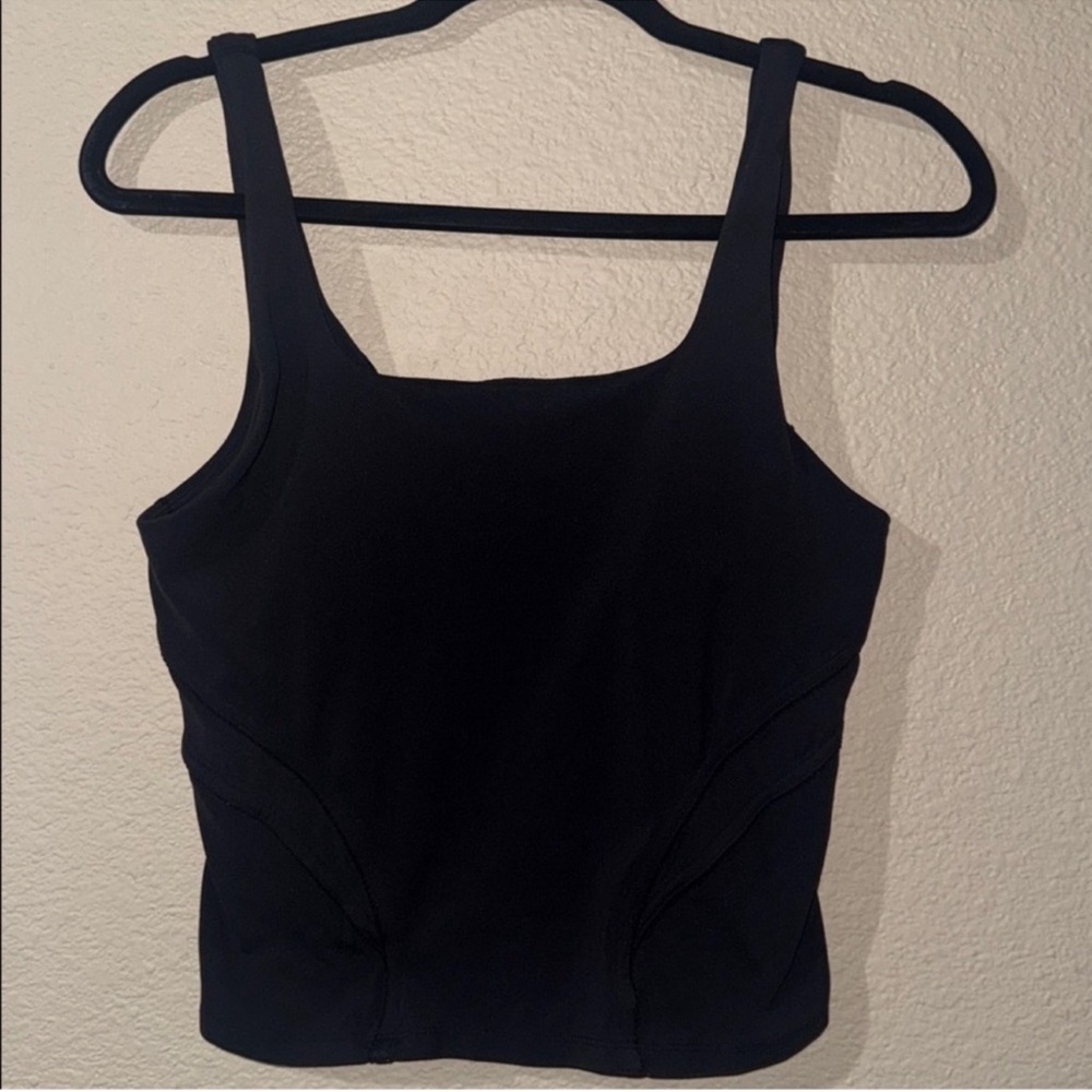 Lululemon Nulu and Mesh-Back Shelf-Bra Yoga Tank Top Black size 8 Like New - Picture 7 of 11
